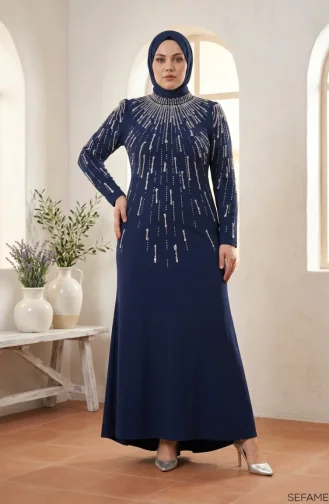 Robe De Soirée Hijab Ornée Grande Taille 6403-05 Parliament 6403-05