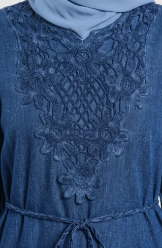 Authentisches Şile-Stoffkleid 6480-01 Indigo 6480-01