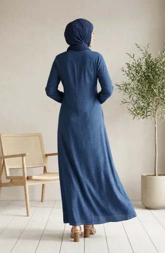 Authentisches Şile-Stoffkleid 6480-01 Indigo 6480-01