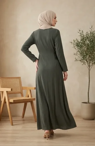 Robe Authentique En Tissu Şile 6480-02 Kaki 6480-02