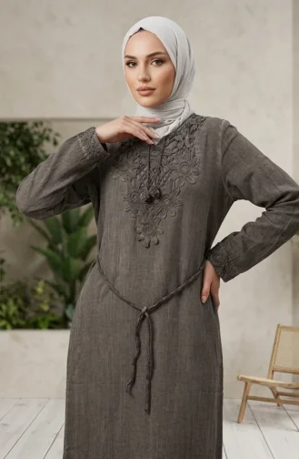 Robe Authentique En Tissu Şile 6480-03 Beige 6480-03