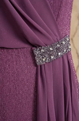 Chiffon-Abendkleid In Übergröße Mit Glitzerdetails Und Hijab Modell 6282-02 Rosé 6282-02