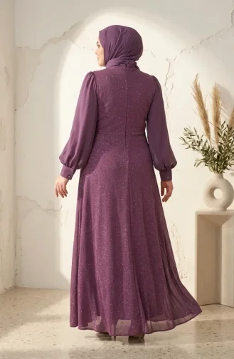 Chiffon-Abendkleid In Übergröße Mit Glitzerdetails Und Hijab Modell 6282-02 Rosé 6282-02