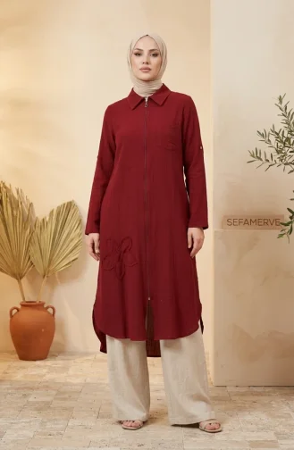 Muslin Cape Tunic 3580-01 Claret Red 3580-01