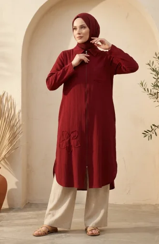 Muslin Cape Tunic 3580-01 Claret Red 3580-01