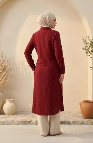Muslin Cape Tunic 3580-01 Claret Red 3580-01