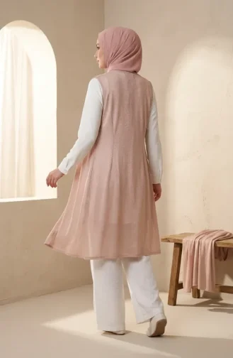 صدرية طويلة أساسية موسمية، صدرية حمل بمقاسات كبيرة 8747-03 بيج 8747-03