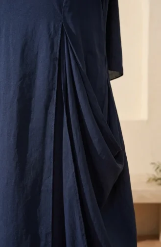 Modern Hijab Outfit Cotton Two-Piece Set 2298-04 Navy Blue 2298-04