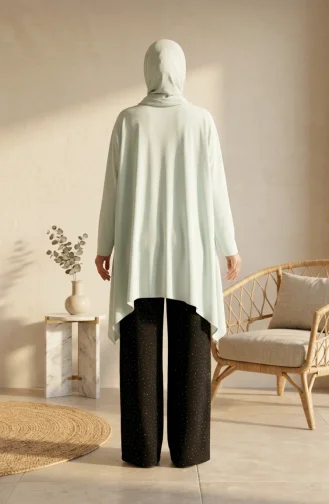 Oysho Kumaş Beli Lastikli Bol Paça Pantolon 5674-02 Siyah