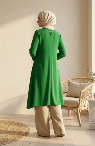 Crepe Fabric Loose Tunic 1011-14 Grass Green 1011-14