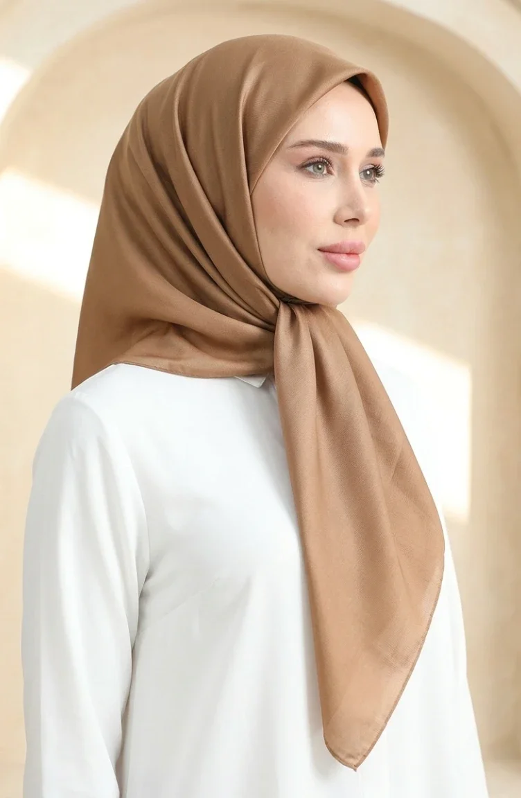 Plain Crystal Scarf 70252-43 Milk Coffee 70252-43