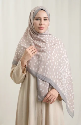 شال ناعم منقوش 70387-07 بيج رملي 70387-07