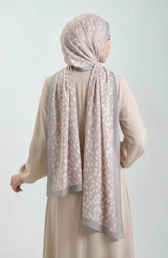 شال ناعم منقوش 70387-07 بيج رملي 70387-07