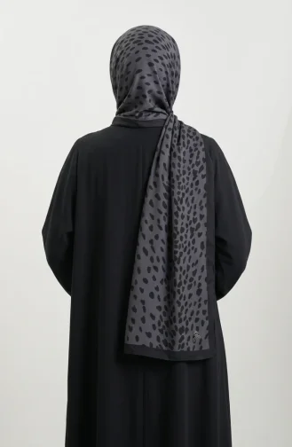 وشاح ناعم منقوش 70387-09 رمادي دخاني 70387-09