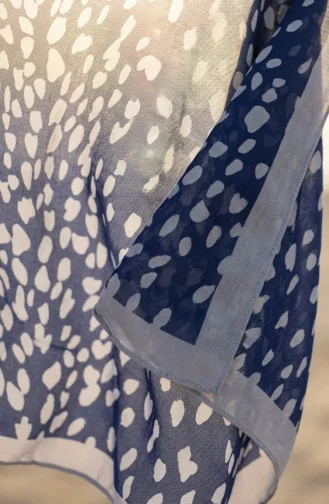 Patterned Soft Scarf 70387-10 Navy Blue 70387-10