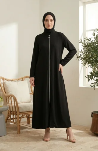 عباية رياضية بجيبين بخيطين 4027-01 أسود 4027-01