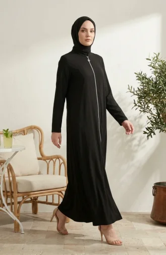 عباية رياضية بجيبين بخيطين 4027-01 أسود 4027-01