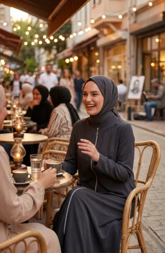 عباية رياضية بجيبين وخيطين 4027-02 رمادي داكن 4027-02