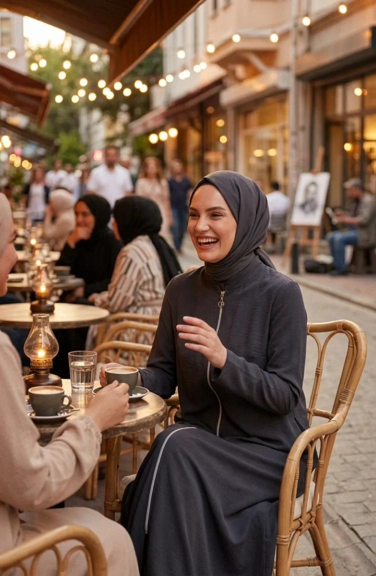 عباية رياضية بجيبين وخيطين 4027-02 رمادي داكن 4027-02