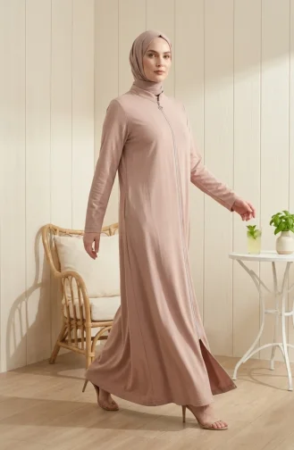 عباية رياضية بجيبين وخيطين، رقم الموديل 4027-04، لون بيج 4027-04