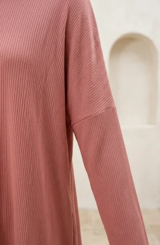 Relaxed Fit Seasonal Flowy Tunic Opaque Plus Size 8780-01 Rose Pink 8780-01