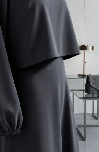 Double Fabric Hijab Two-Piece Set 58123A-03 Smoke Gray 58123A-03