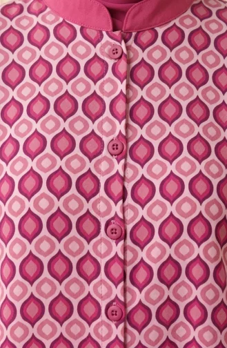 Tuniek Met Geometrisch Patroon En Knoopsluiting 2299-03 Roze 2299-03