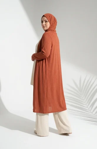 كارديجان بسيط، رقيق، طويل، أساسي، كارديجان بمقاسات كبيرة 8781-03، تيراكوتا 8781-03