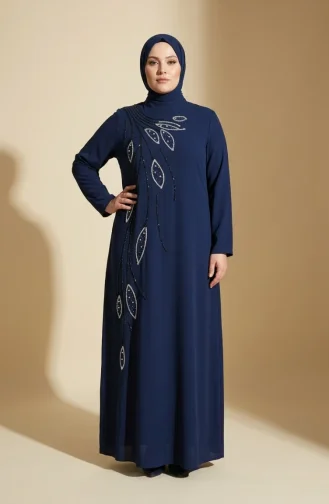 Plus Size Sequin Leaf Patterned Modest Evening Dress 6359-06 Parliament 6359-06