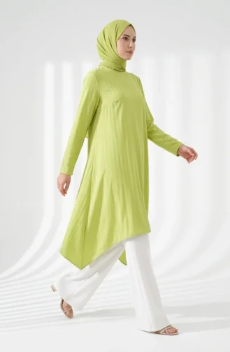 Losse Tuniek Van Crêpestof 1011-07 Olijfgroen 1011-07