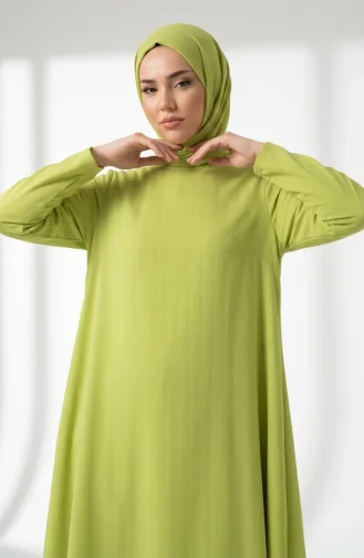 Losse Tuniek Van Crêpestof 1011-07 Olijfgroen 1011-07