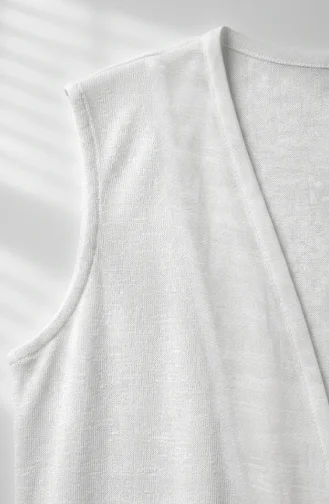 Seasonal Long Basic Vest Plus Size 8736-02 Cream 8736-02
