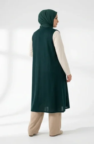 Seasonal Long Basic Vest Plus Size 8747A-02 Emerald Green 8747A-02