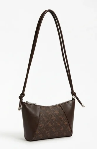 Patterned Leather Shoulder Bag 4002-02 Brown 4002-02