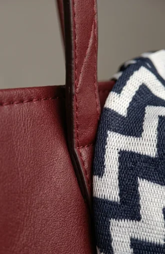 Elegante Schultertasche Aus Kunstleder Mit Schal-Detail Modell 4011-01 Burgunderrot 4011-01
