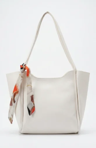 Schoudertas Van Imitatieleer Met Sjaaldetails 4019-02 Wit 4019-02