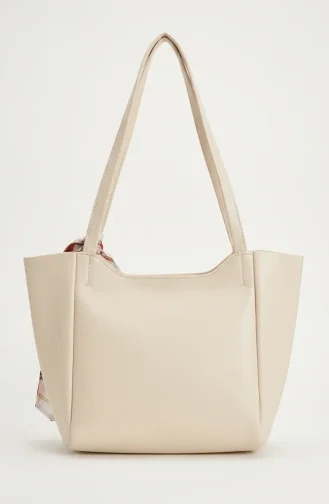 Schoudertas Van Imitatieleer Met Sjaaldetails 4019-03 Crème 4019-03