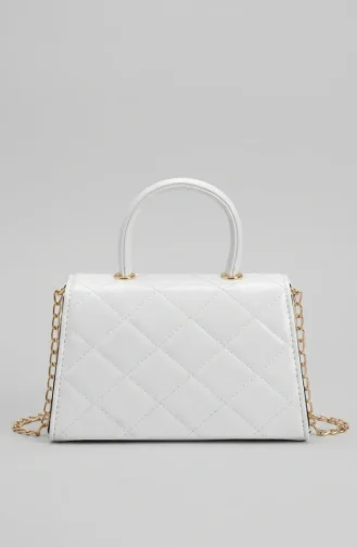 Gesteppte Schultertasche Aus Kunstleder 4026-02 Weiß 4026-02