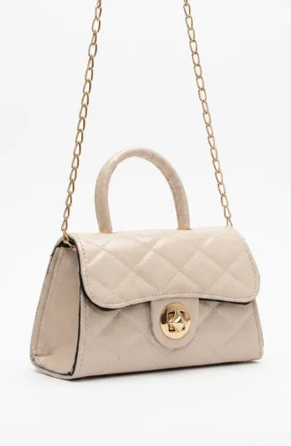 Gewatteerde Schoudertas Van Imitatieleer 4026-03 Beige 4026-03