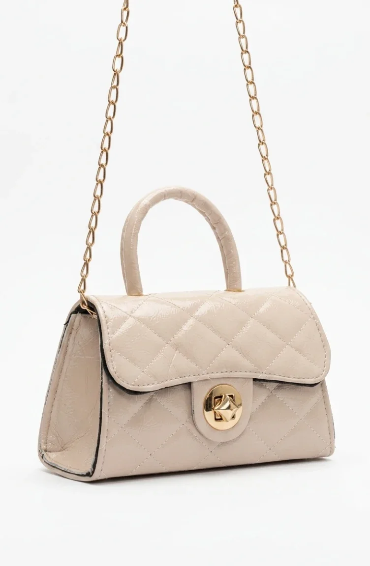 Gewatteerde Schoudertas Van Imitatieleer 4026-03 Beige 4026-03