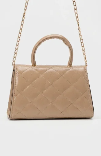 Gesteppte Schultertasche Aus Kunstleder 4026-04 Milchkaffee 4026-04