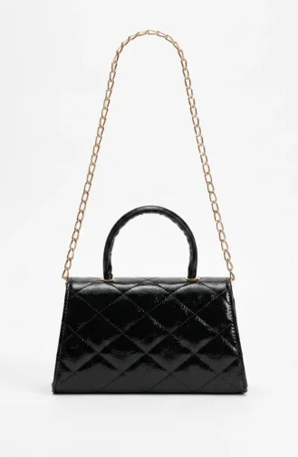 Gesteppte Schultertasche Aus Kunstleder 4026-05 Schwarz 4026-05
