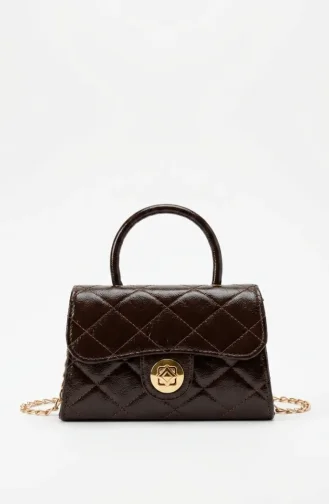 Quilted Faux Leather Shoulder Bag 4026-07 Brown 4026-07