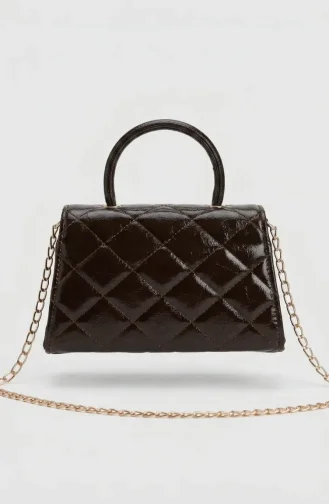 Quilted Faux Leather Shoulder Bag 4026-07 Brown 4026-07