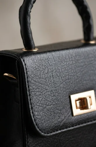 Sac Bandoulière élégant En Similicuir Noir 4027-01 4027-01