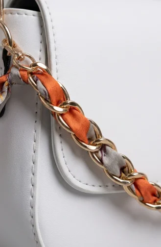 Shawl Strap Leather-Look Shoulder Bag 4043-03 White 4043-03