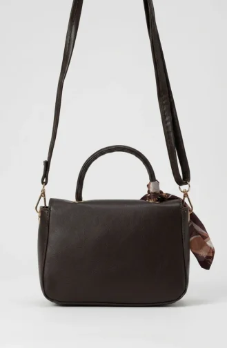 Stijlvolle Schoudertas Van Imitatieleer Met Sjaaldetails 4044-05 Bruin 4044-05