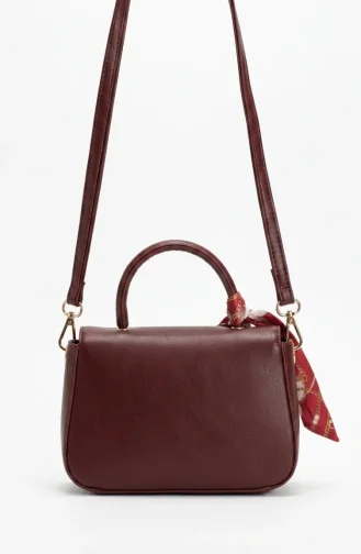 Elegante Schultertasche Aus Kunstleder Mit Schal-Detail Modell 4044-07 Burgunderrot 4044-07
