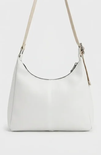 Stylish Faux Leather Shoulder Bag 4054-01 White 4054-01