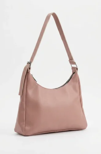 Stylish Faux Leather Shoulder Bag 4054-02 Powder Pink 4054-02